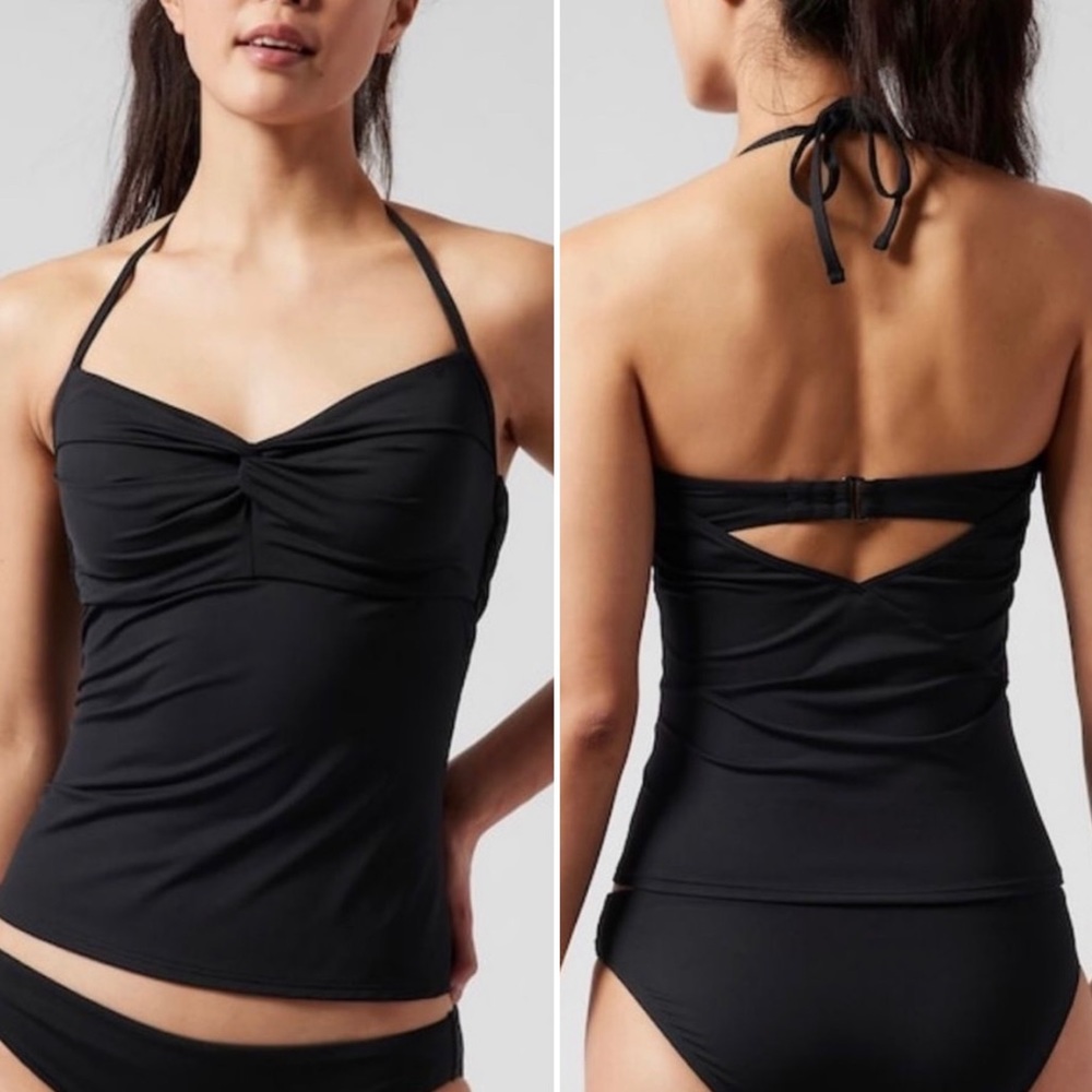 ATHLETA Hampton Bra Cup Tankini Swim Top, Black, Size 32B/C NWT $89